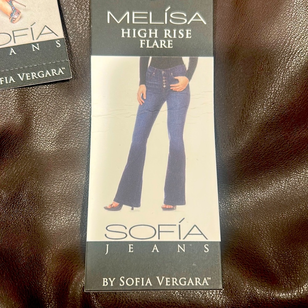 Sofia Vergara faux leather Sofia pant with flare leg